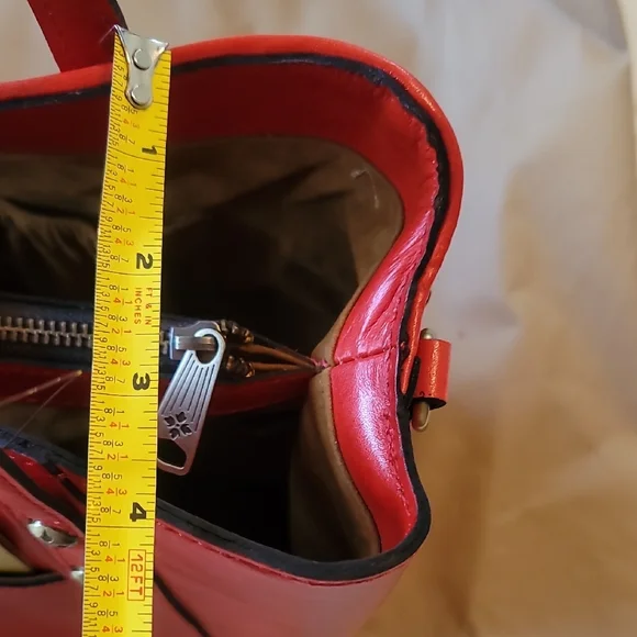 Patricia Nash Bright Coral Woven Leather Tote - Picture 9 of 12